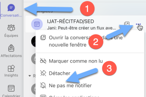 étapes pour ne pas notifier