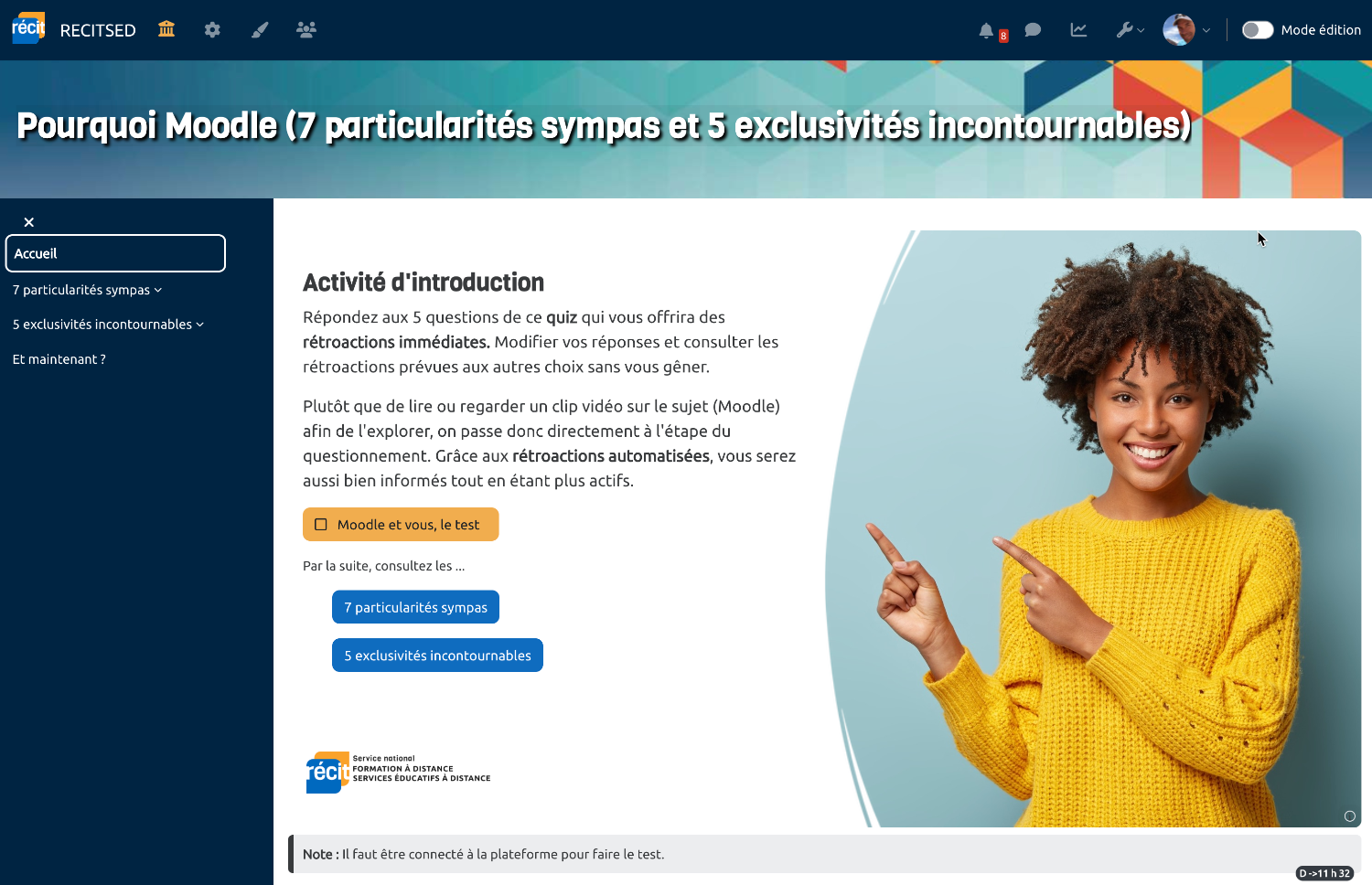 Cours des 7 particularités sympas de Moodle