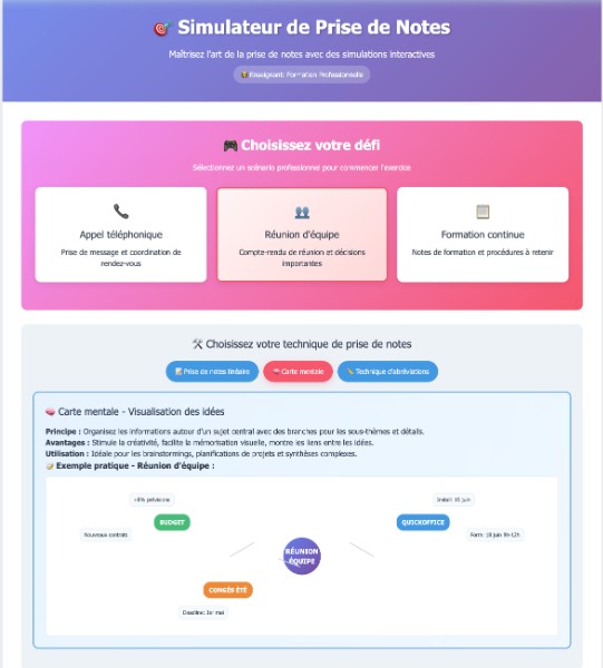 Partage IA: Simulateur et évaluateur de prise de notes | RECITSED
